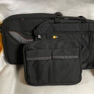 Set of 3 Black Laptop Bag Set